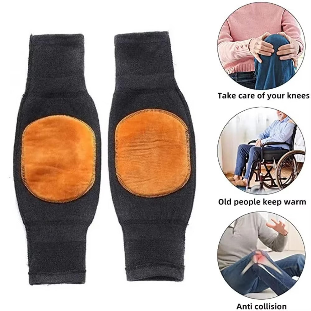 Unisex Women Men? Cashmere Wool Knee Brace Pads | Winter Warm Thermal Knee Warmers Velvet Knee Protector (Random Color)