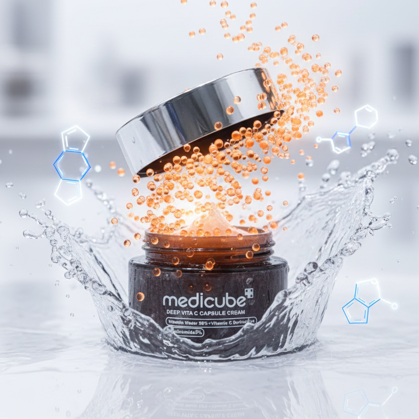 Medicube Deep Vita C Capsule Cream 55g �Brightening Vitamin C Face Cream with 5% Niacinamide