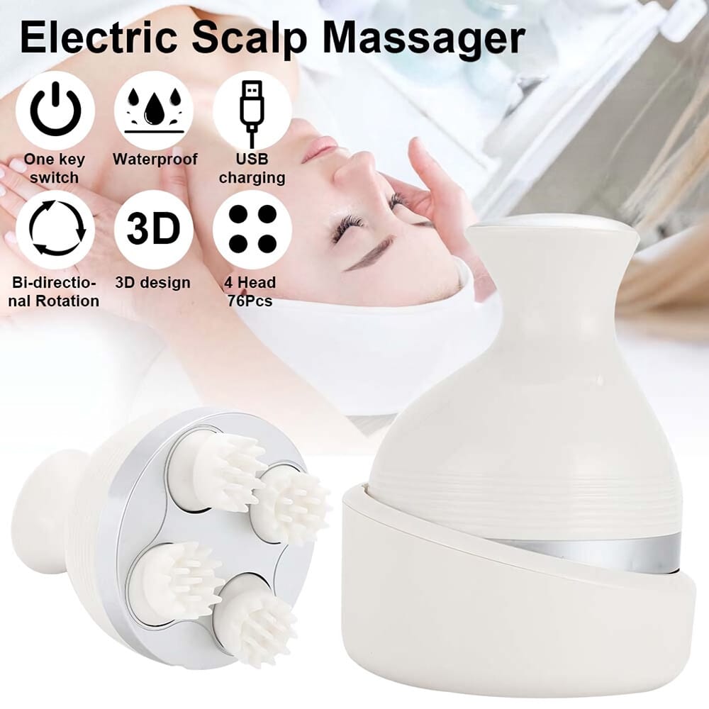 Rechargeable Head & Body Kneading Massager | 4 Speed Modes | Waterproof | 3D Deep-Kneading | Type-C Portable