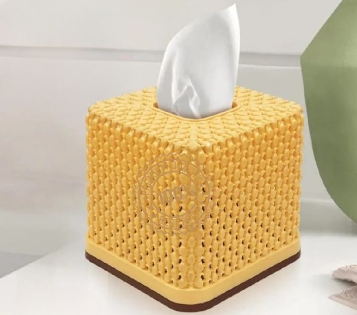 Rose Square Tissue Roll Box Plastic Decorative Tissue Holder For Home Office Kitchen And Bathroom (Random Color)