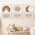 3pcs Cartoon Islamic Wall Art Stickytiles Frame Providing Creative Artistic Pattern Elegant Look - 8*11