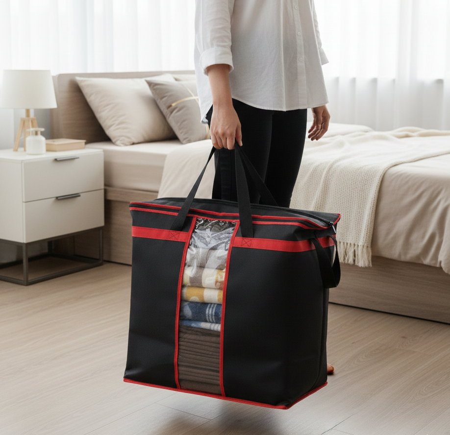 Large Storage Bag Organizers �Heavy-Duty Clothes & Blanket Storage Solution | Foldable, Spacious, Durable