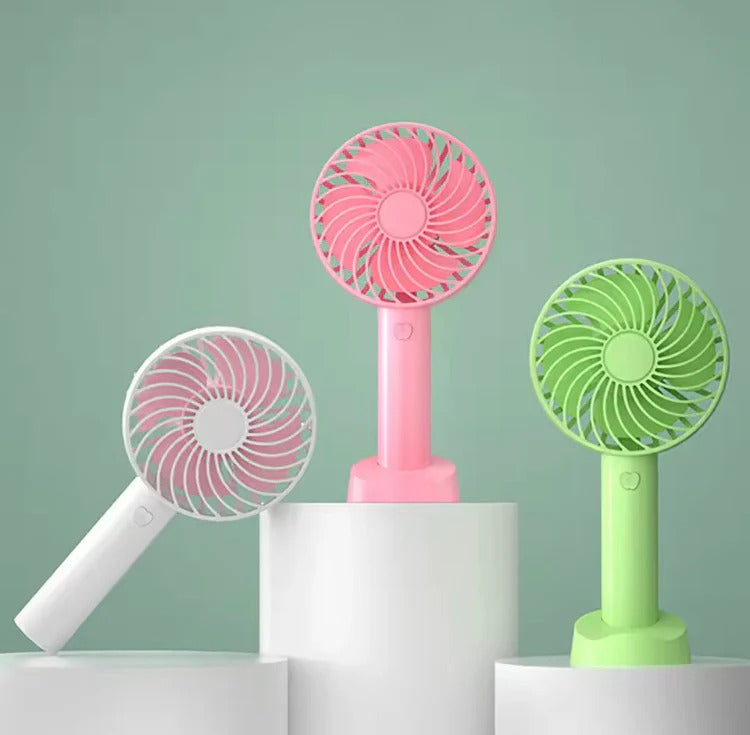 Portable Hand Fan Mini Desktop Cooling Fan Rechargeable Personal Air Fan Random Color