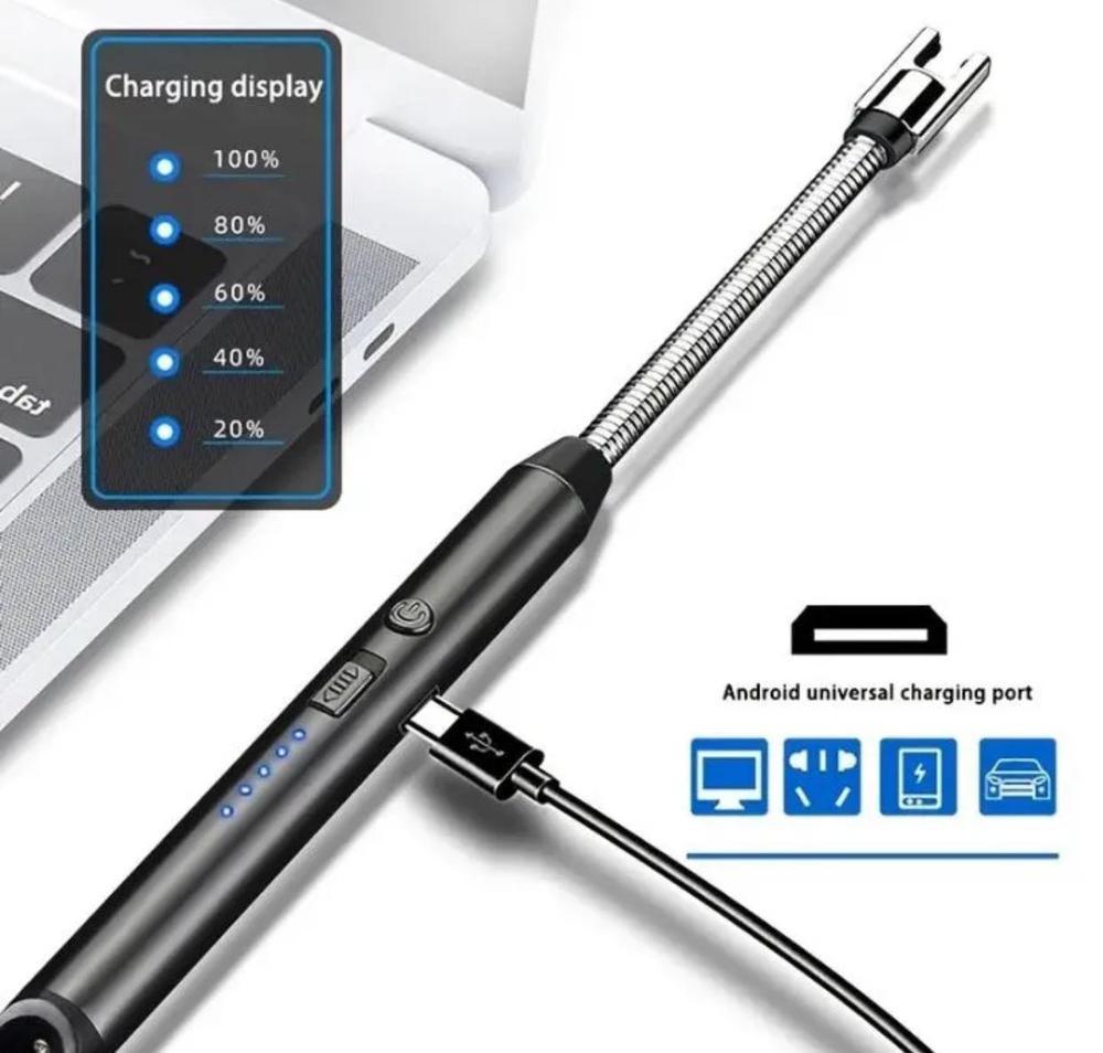 Rechargeable USB Electric Candle Lighter �Windproof Flameless Plasma Arc Lighter with 360? Flexible Long Neck
