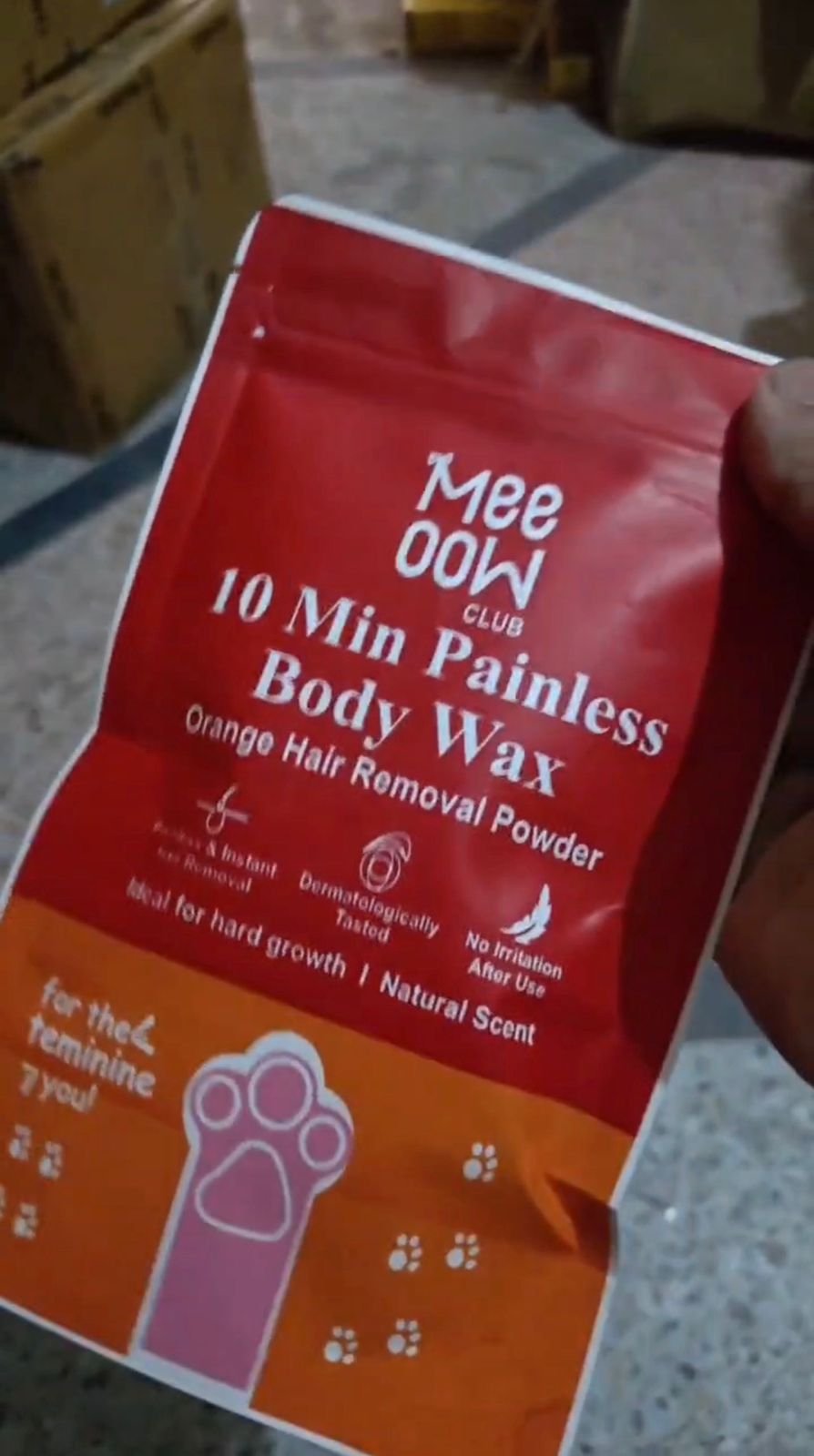 Meeoow Club 10 Min Painless Body Wax �Orange Hair Removal Powder for Smooth Skin - 100g