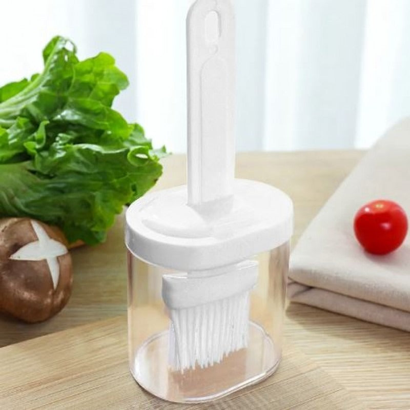 Oil Bottle with Silicone Brush �Durable Kitchen Tool for Easy Cooking and Baking Use.( Random Color)
