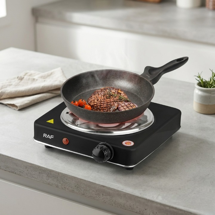 RAF 1000W Single Electric Stove �Portable Adjustable Temperature Control & Overheat Protection