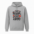 New Summer Collection Full Grey Hoodie TWO HEART ONE LOVE Printed For Girl And Boys (Medium)