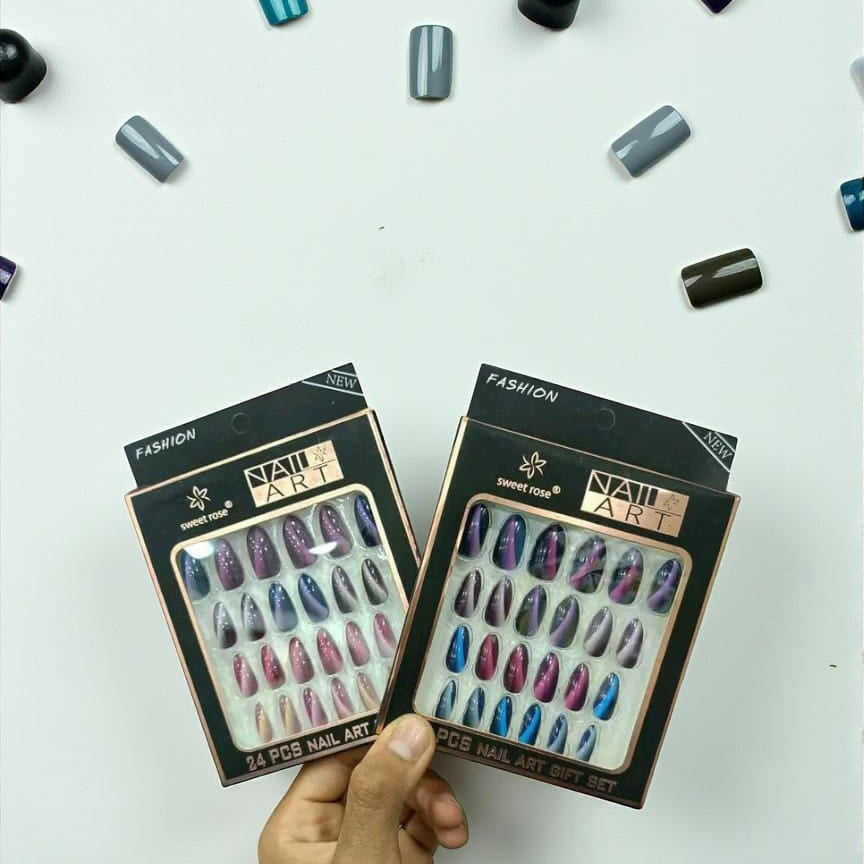 24 Pcs Professional Manicure Artificial Nails �Salon-Quality Press-On Nail Set