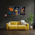 3-Piece Autumn Leaf Wall Art Frames �Decorative 8x11 Inch Modern Home Decor Set with Double Tape for Easy Wall Mounting