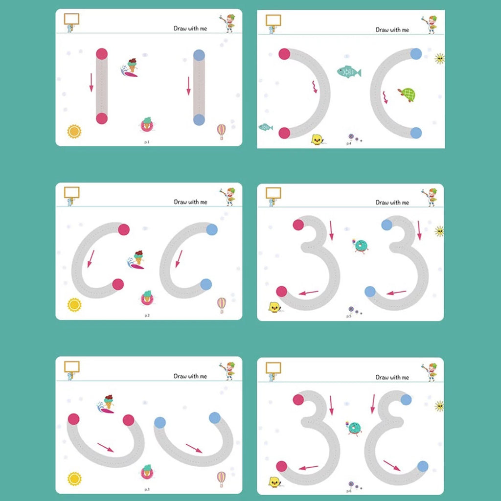 A4 Kids Educational Learning Tracing Book | 64 Pages Dot-to-Dot Activity Workbook with 2 Markers (Big Size)