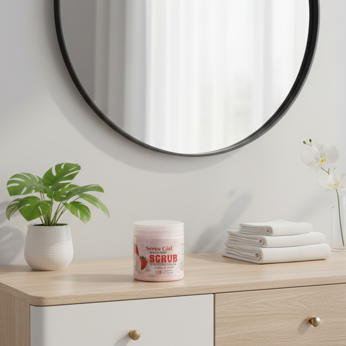 Seven Girl Whitening Scrub Strawberry Moisturise Care �Big Size