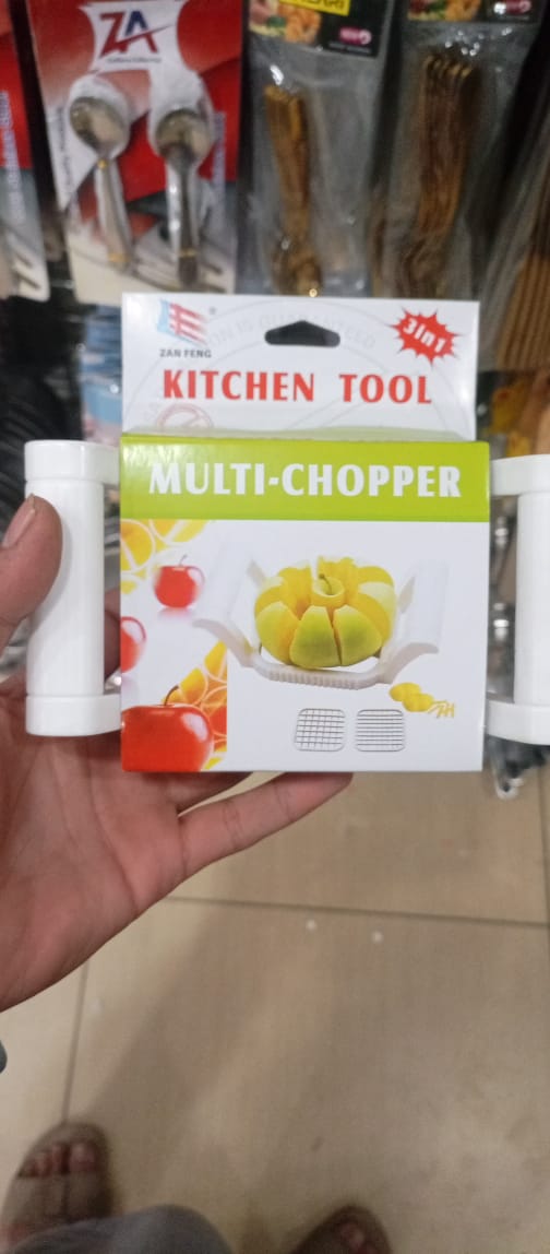 Multi-Chopper 3 in 1 Apple, Fruit & Potato Slicer �Heavy-Duty Stainless Steel Cutter for Quick, Even Slicing | Kitchen Gadget for Fast Food Prep