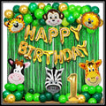 Jungle Theme Birthday Party Decoration Set 50 Pcs for Kids Boys & Girls �1st