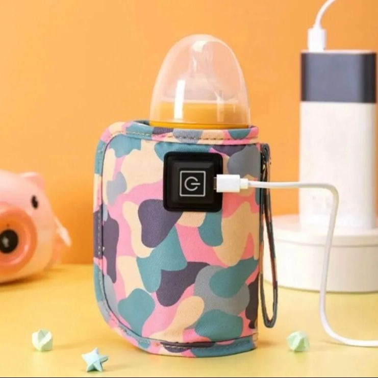 Portable USB Baby Bottle Warmer �Universal Insulated Milk Heater Sleeve for Travel and Home Use (Without Feeder)