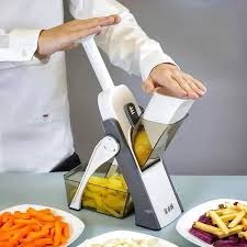Mandoline Slicer | Safe Adjustable Vegetable Cutter | Multi-Purpose Kitchen Chopper & Manual Grater ( Random Colour )