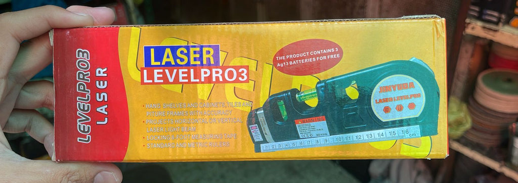 Multipurpose 4-in-1 Laser Level, Ruler, and Spirit Level Tool with Triple Bubble Vials for Precise Home Improvement & Construction Tasks