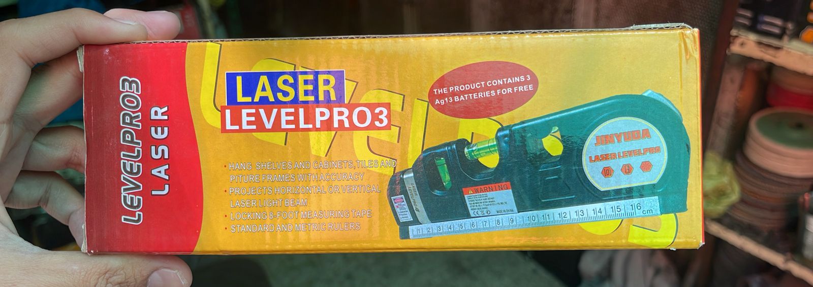 Multipurpose 4-in-1 Laser Level, Ruler, and Spirit Level Tool with Triple Bubble Vials for Precise Home Improvement & Construction Tasks