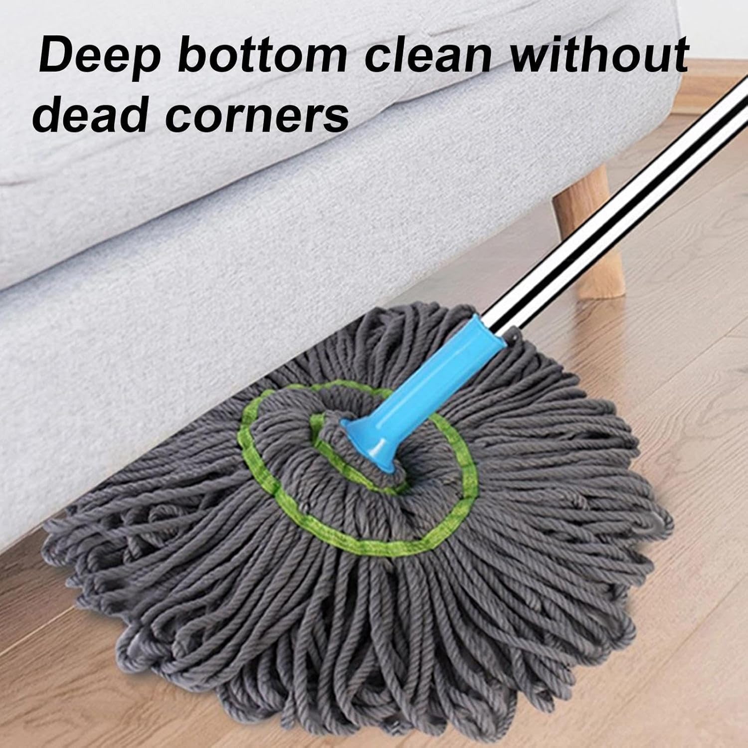 Extendable 90CM Twist Mop �2-in-1 Rotatable Adjustable Floor Mop with Fine Fiber Fabric | 360? Self-Twisting Dehydrated Mop for Hard Floors & Walls
