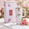 Stanley x LoveShackFancy Limited Edition 40oz Quencher H2.0 FlowState Tumbler �Floral Collaboration Collection ( White Floral )