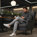 GYM KING Men? Jogger Trousers | Premium French Terry Fabric | Stylish Grey Melange Slim-Fit Sweatpants for Gym, Sports & Casual Wear