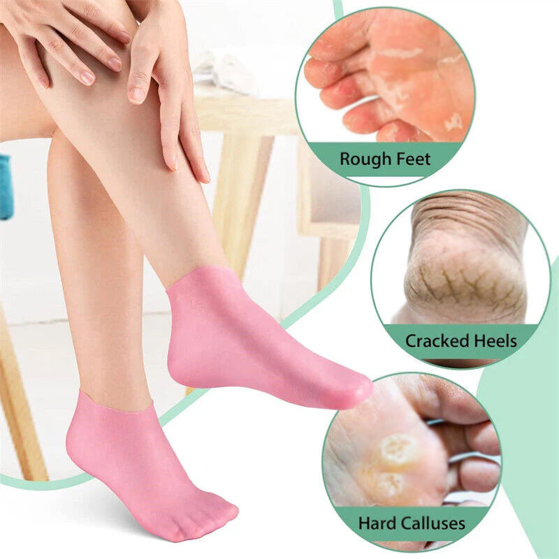 Silicon Moisturizing Gel Socks �Silicone Socks Waterproof Anti-Cracking Foot Care Treatment for Dry, Dead Skin, and Cracked Heels �Soft Spa Pedicure Protector 65g