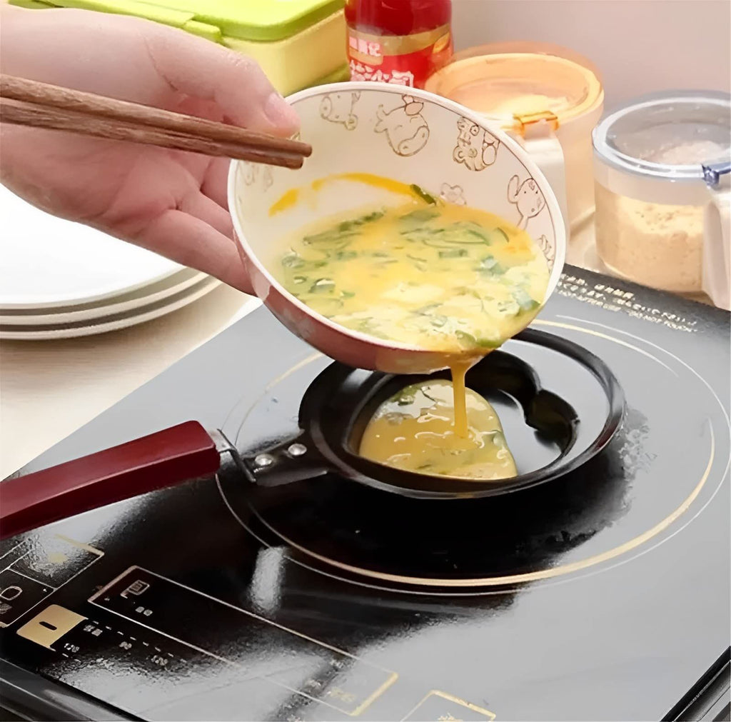 Creative Mini Nonstick Egg Frying Pan �Heart, Flower, Star & Fruit Shaped Egg Mold (Random Design)