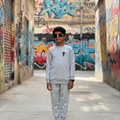 Boys Grey Tech Crew Neck Sweater �Soft Cotton Blend Sweatshirt | Casual Warm Long Sleeve Top for Fall & Winter smsmall