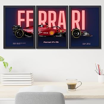 3 Pc Ferrari Wall D?or Photo Tiles | High Quality