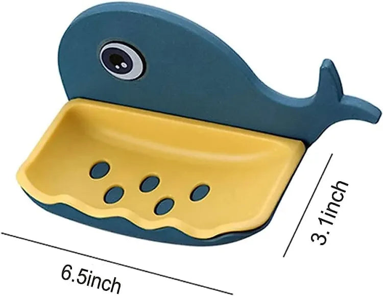 Fish-Shaped Double-Layer Adhesive Waterproof Soap Bar Holder Stand Rack For Bathroom, Shower, And Kitchen Walls (Pieces 1)( random color)