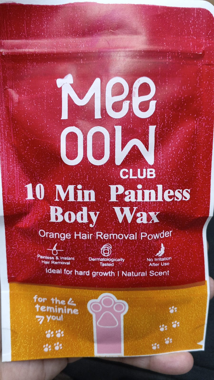 Meeoow Club 10 Min Painless Body Wax �Orange Hair Removal Powder for Smooth Skin - 100g