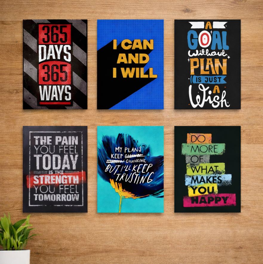 Set of 6 Premium Wall Art Photo Tiles �Modern Home Decor Sets 8x11