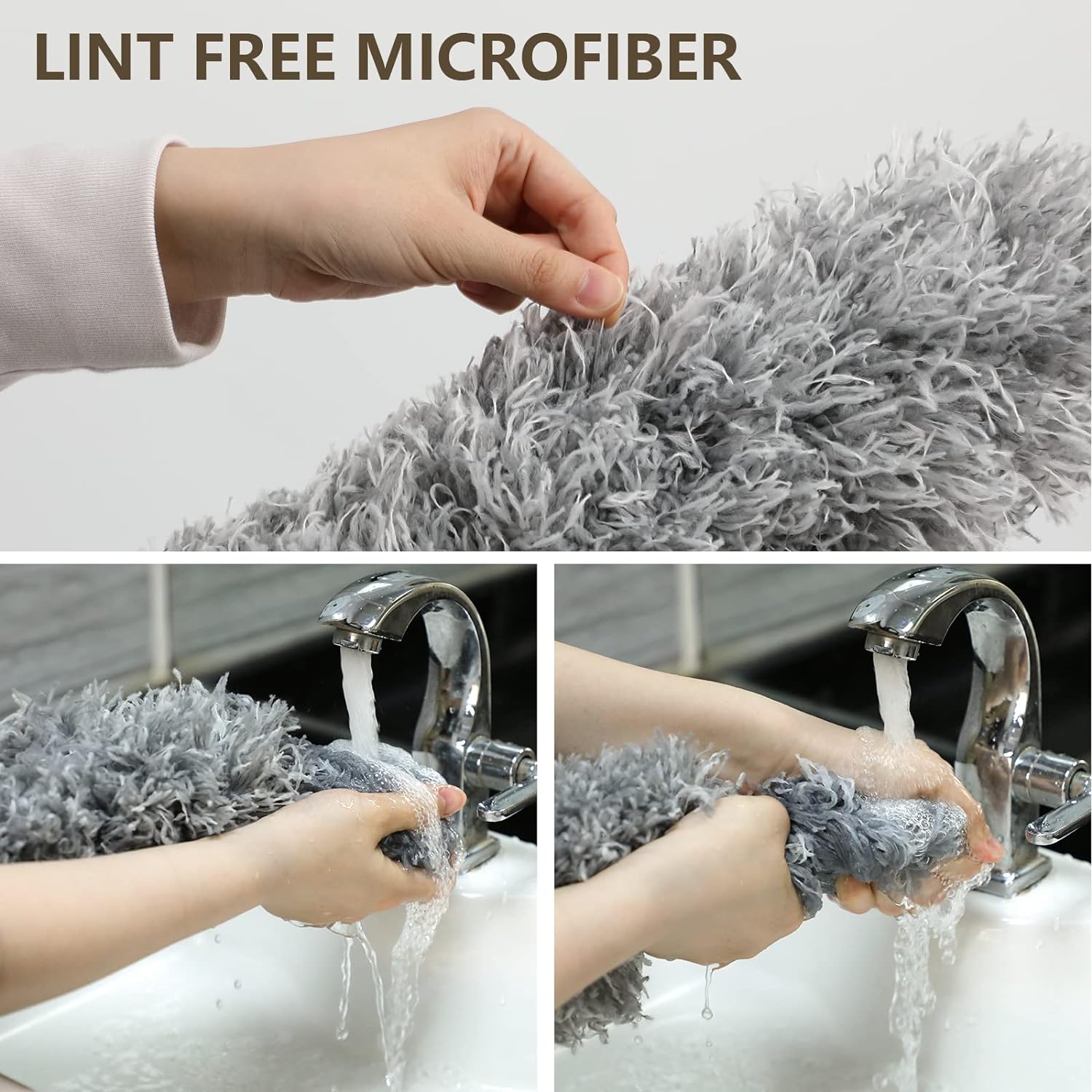 Grey Flexible Microfiber Duster �Bendable Long Reach Cleaning Brush for Home & Office