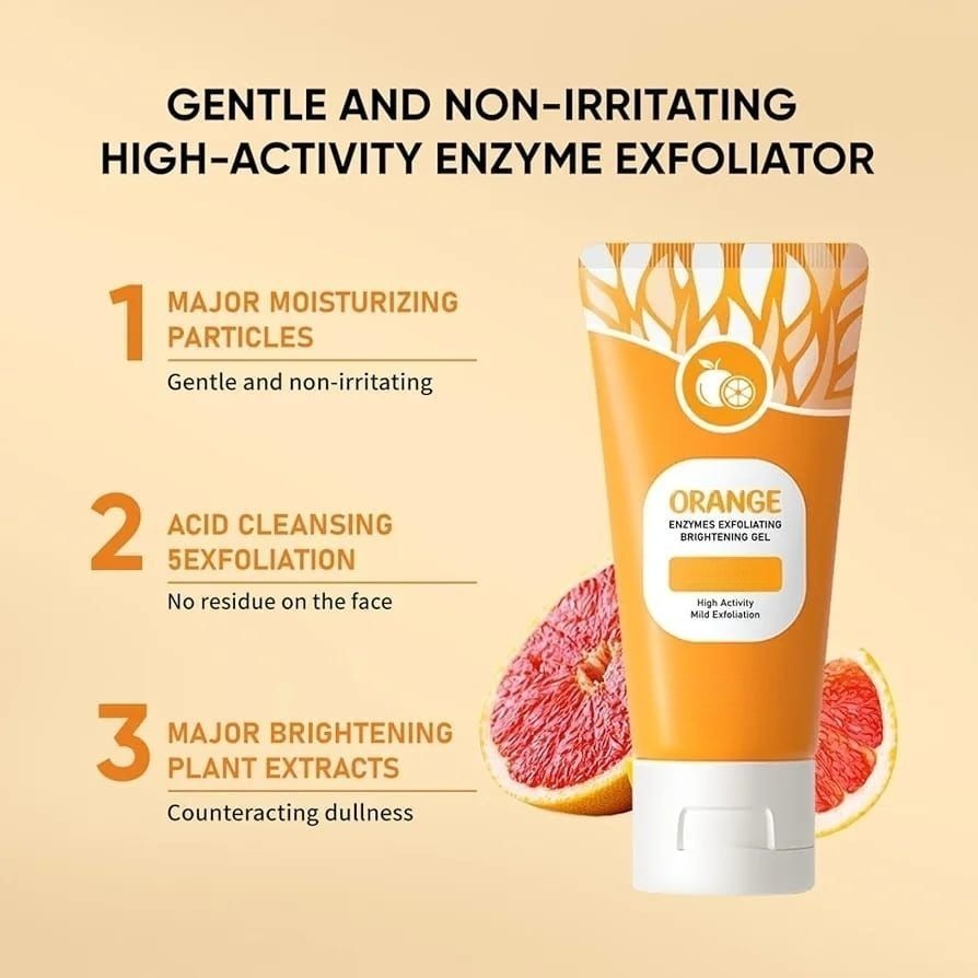 Orange Enzyme Exploiting Gel �Brightening, Exfoliating & Nourishing Citrus Skincare for Radiant, Healthy, Glowing Complexion Every Day (120gm)