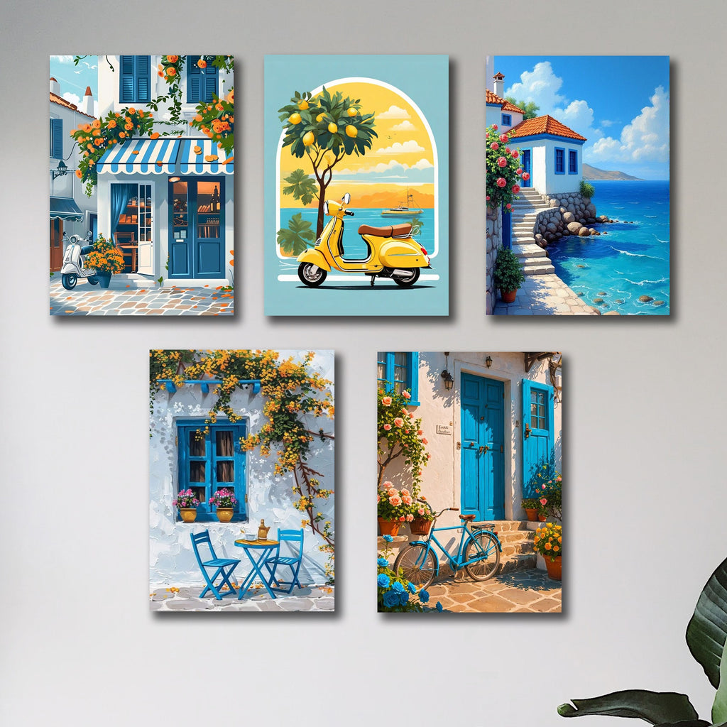 Set of 5 Premium Wall Art Photo Tiles �Modern Home Decor Sets 8x11