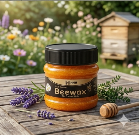 HHH 100% Natural Beewax - Premium Wood Seasoning & Furniture Polish for Restoration and Protection