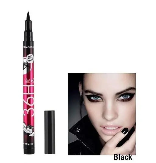 (Pack of 06) YANQINA 36H Precision Liquid Waterproof Eyeliner Pencil | Eye Liner (Black)