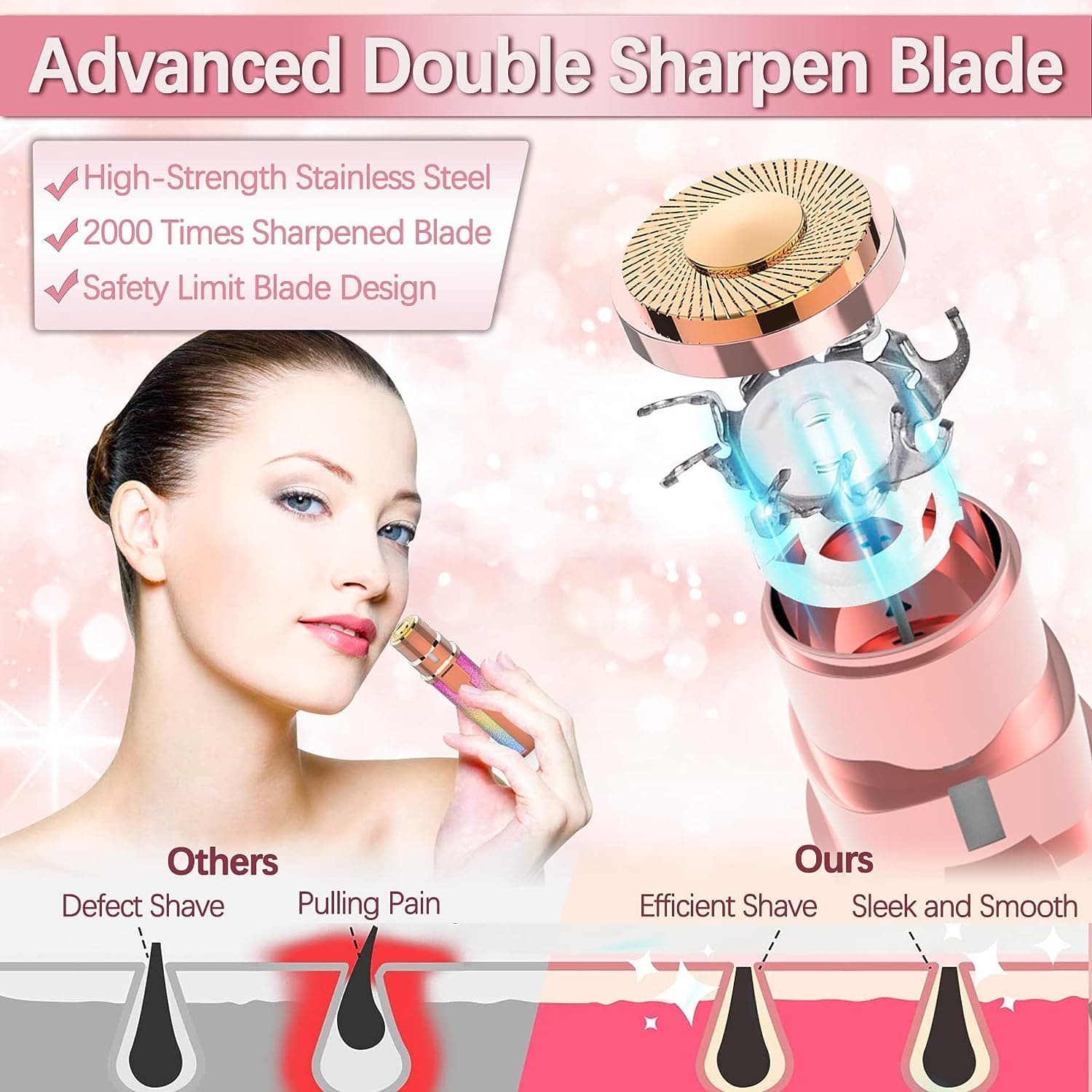 2 in 1 Eyebrow Trimmer and Shaver, Recebrow Removal Flawless Hair Remover 2 in 1 Hair Remover Trimmer For Women, Flawless Facial Machine Razor, Painless Eye (With Box )