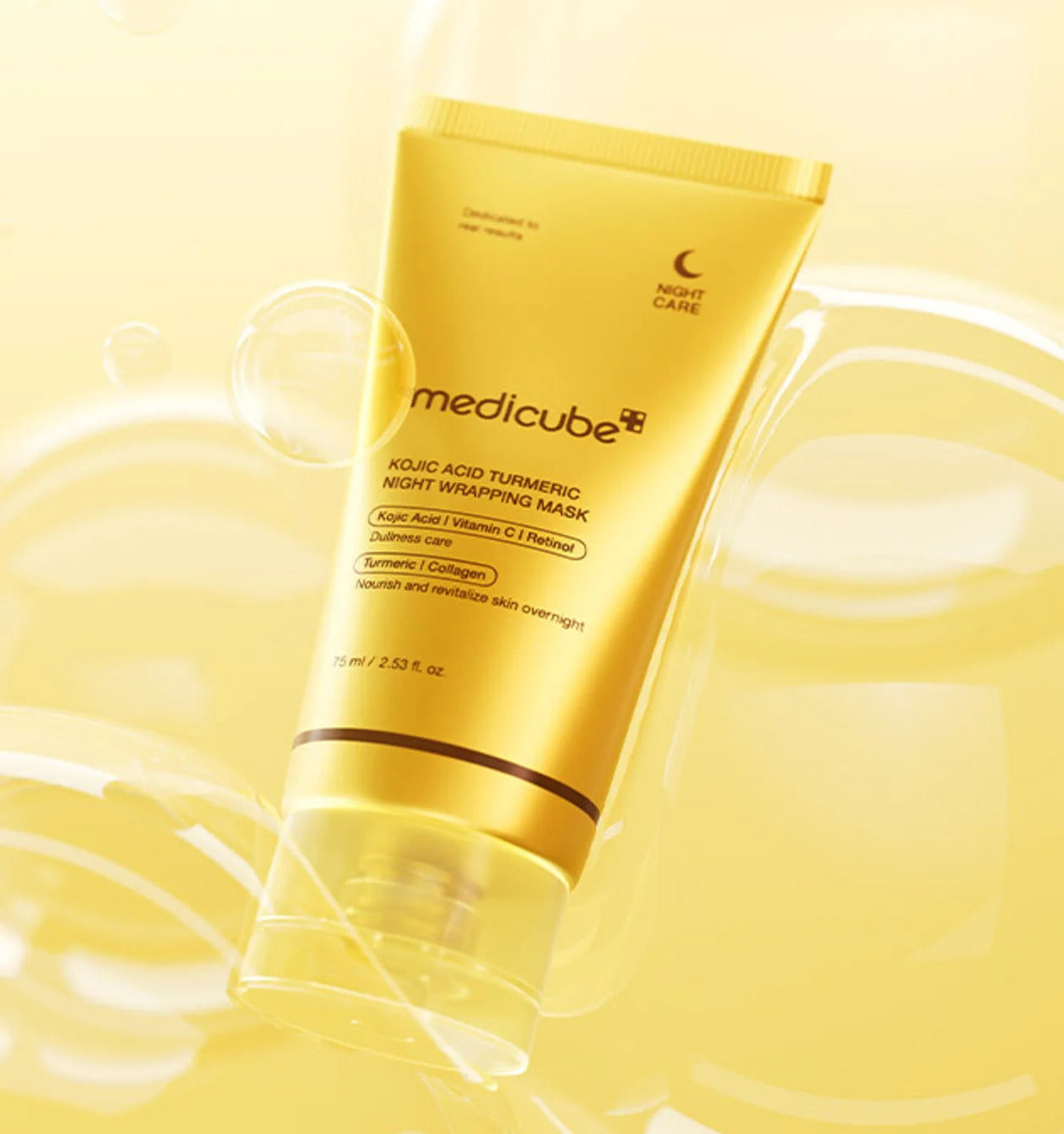 Medicube Turmeric Overnight Wrapping Peel Off Mask 75ml Korean Skincare With Collagen For Glowing Elastic Skin - Made In Korea