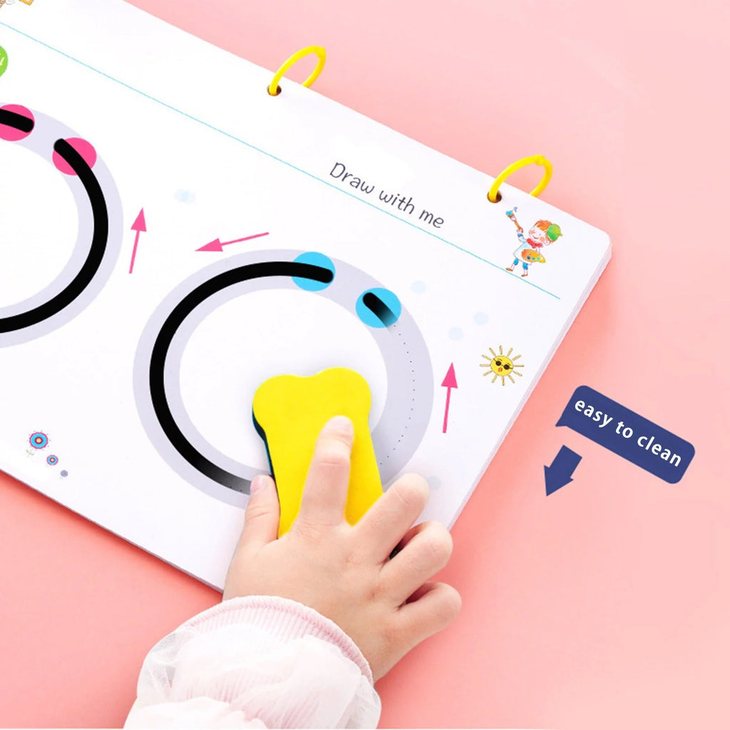 Magical Tracing Workbook Set for Kids �Reusable Learning to Write Alphabet, Numbers & Line Tracing Practice Book with Magic Pen