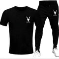 2 PCs Black Trendy Markhor Printed Track Suit for Men & Boys | Soft & Comfortable Summer Wear | Lightweight Breathable Fabric (Medium)