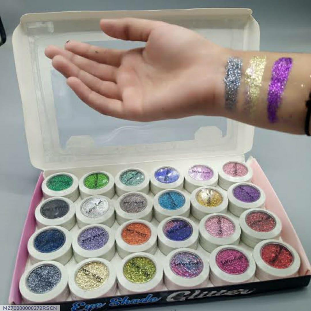 Miss Rose Multicolor High Pigmented Glitter Shimmer Eyeshadow Palette Set Professional Eye Makeup - Pack of 24