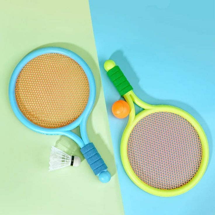Kids Badminton & Tennis Racket Set �Easy-To-Handle Outdoor Sports Toy With 2 Rackets, 1 Ball, And 1 Shuttlecock For Fun Indoor & Outdoor Play (Random Color)