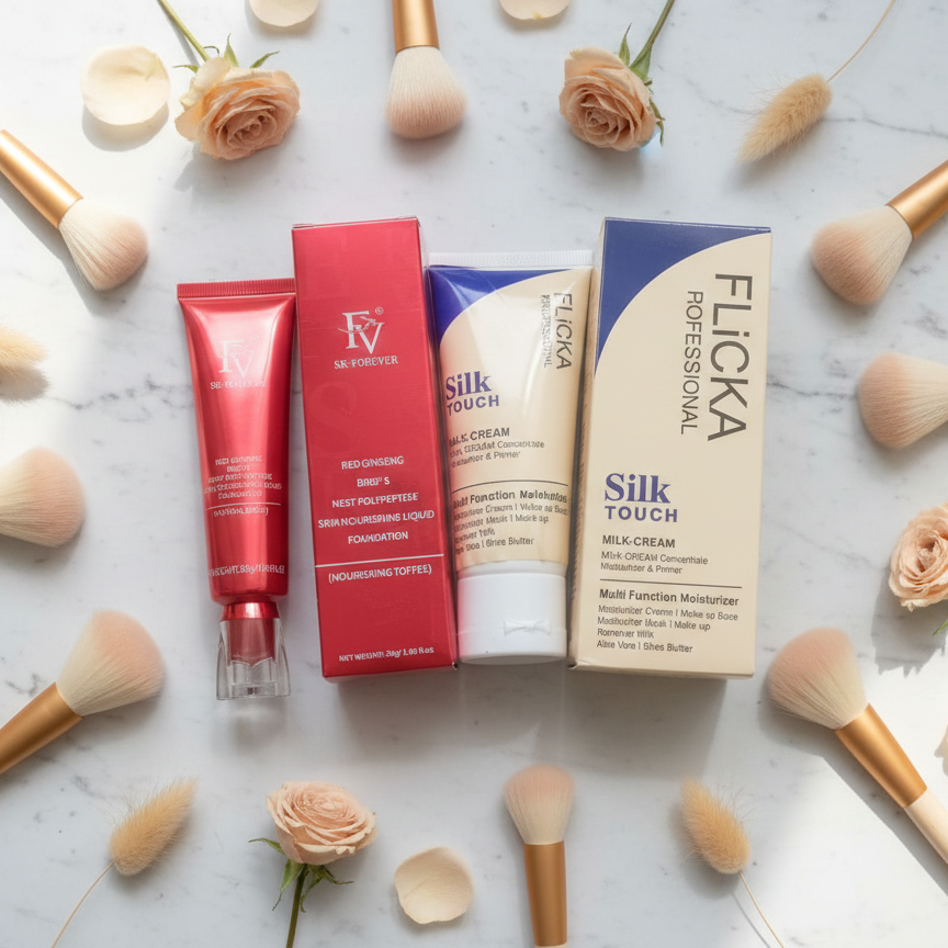 Flicka 2-In-1 Makeup Deal �Primer (60g) + Foundation (30g) Combo