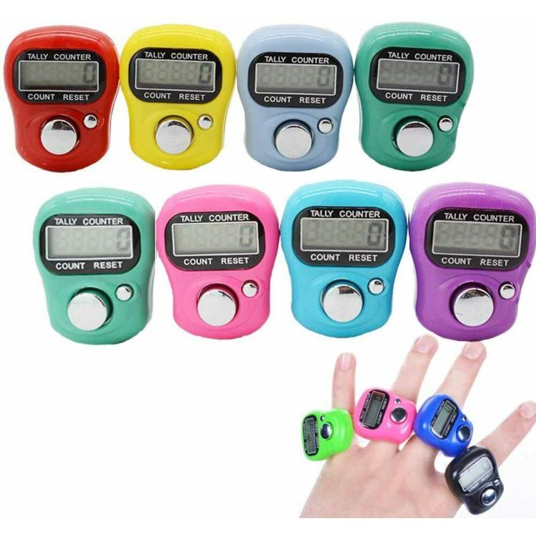 Digital Tasbeeh Finger Counter with LED Indicator, Reset Button & Ring Strap �SXH5136 (Random Color)