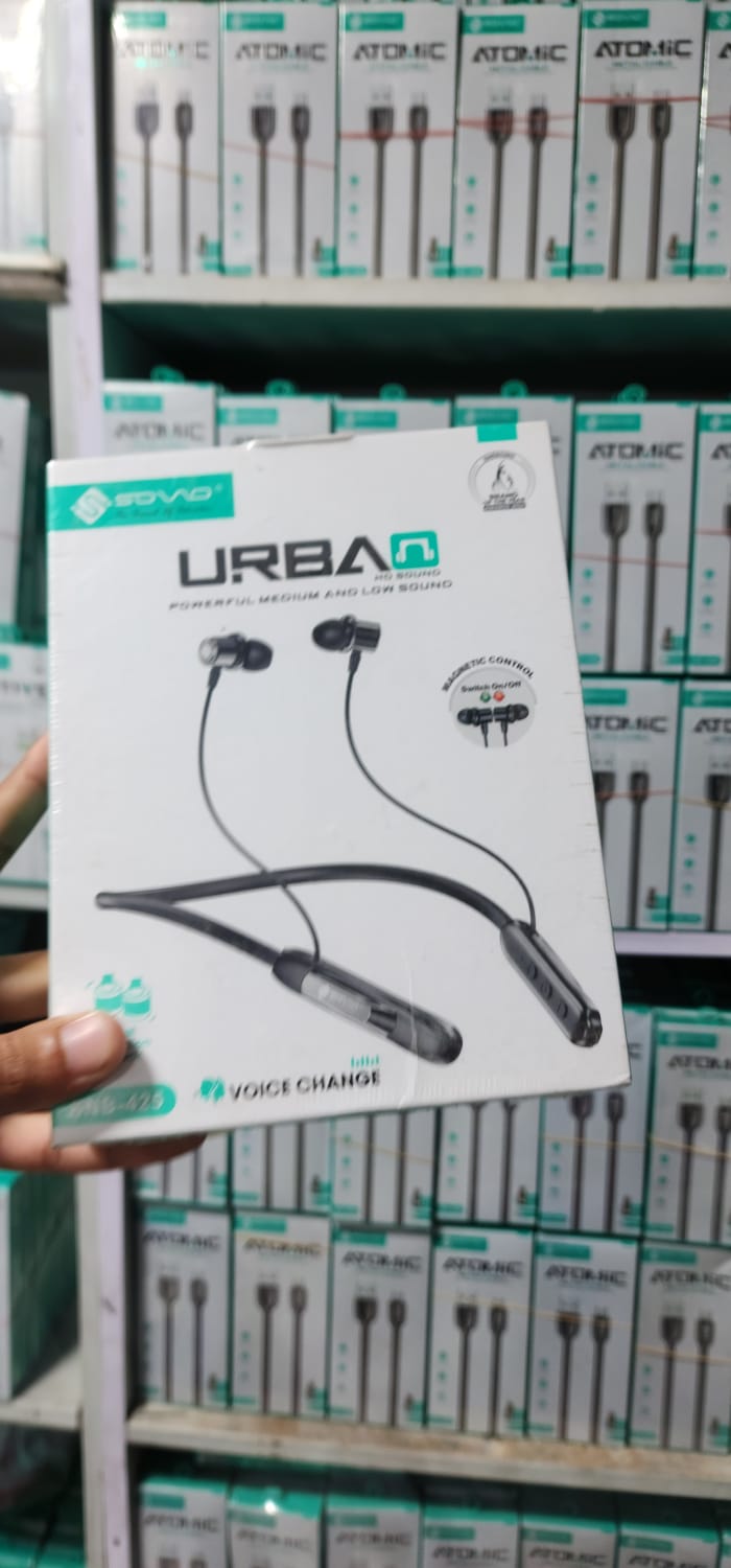SOVO URBAN SNB-425 MAGNETIC TOUCH NECKBAND Sovo SNB-425 Neckband | HD Sound | 60H Battery | Magnetic Control | Voice Change | V5.3 Bluetooth