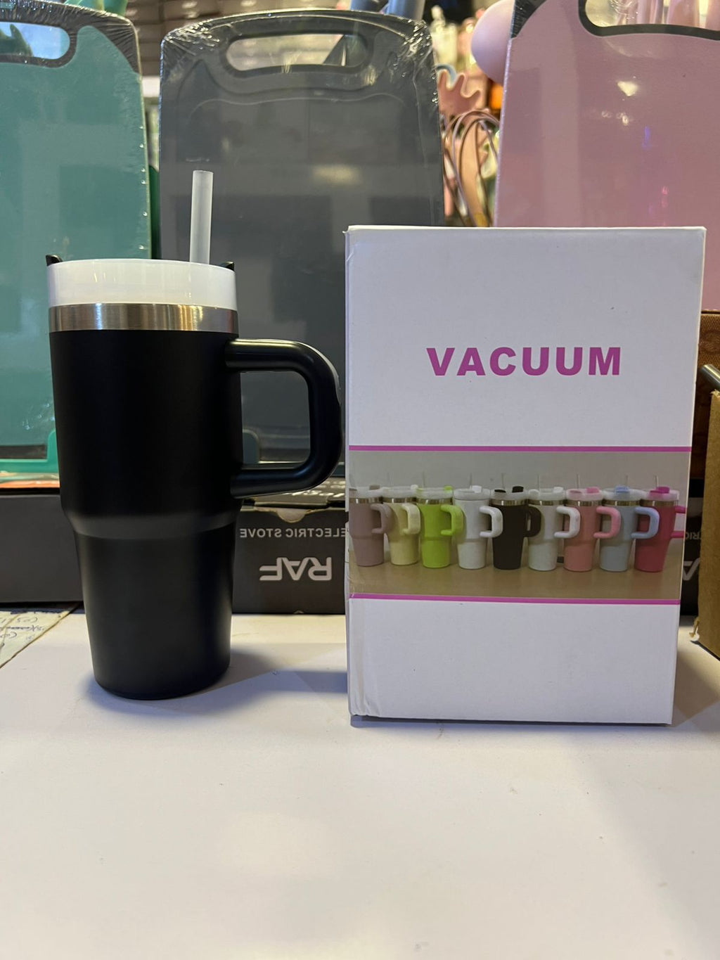 Mini Insulated Tumbler with Handle �Stainless Steel Travel Mug with Straw Lid (Hot & Cold) (480ml)