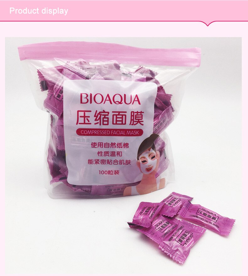 Pack of 50 BIOAQUA Compressed Facial Tablet Face Sheet | 50 Pcs Facial Tablets | Best Quality facial tablets