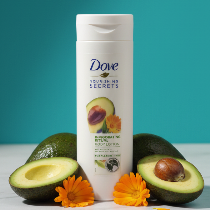 Dove Nourishing Secrets Invigorating Ritual Body Lotion with Avocado Oil and Calendula Extract: A Deeply Hydrating and Revitalizing Skin Care Essential