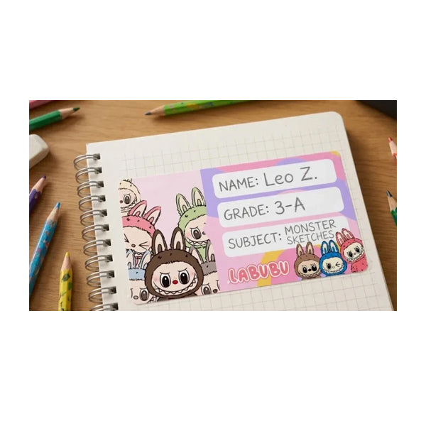 Labubu School Name Tags Stickers Full Sheet – photo 3
